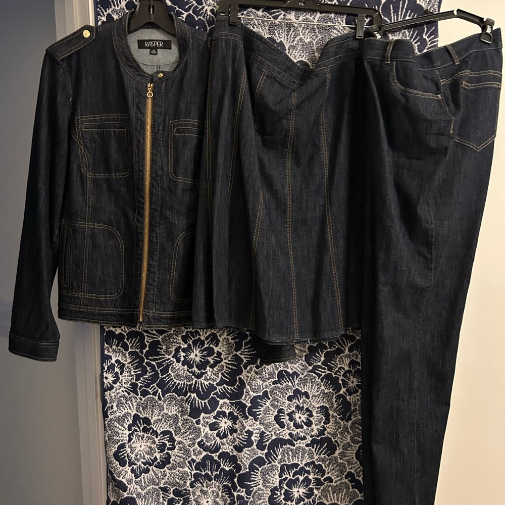 KASPER (NEW) Luxury 3-Piece Denim Outfit